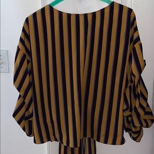 Stunning ruffed wrap blouse